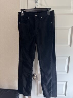Good American Faux Suede Black Skinny Crop Jeans Sz 6/28